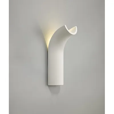 Tilbury Uplighter Wall Lamp, 1 x 4.5W LED, 3000K, 275lm, White Paintable Gypsum, 3yrs Warranty