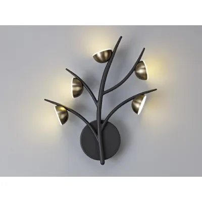 *Newhaven 5 Light Wall Lamp, 5 x 3W LED, 3000K, 825lm, Black Antique Brass, 3yrs Warranty