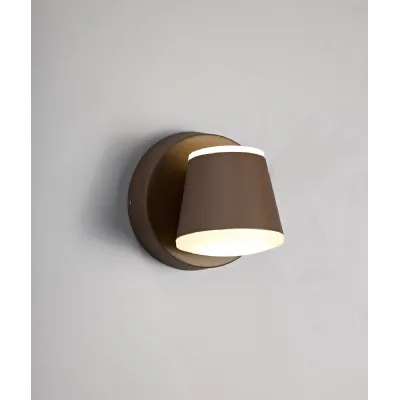 Findon Wall Lamp, 2 x 6W LED, 3000K, 590lm, IP54, Dark Brown, 3yrs Warranty