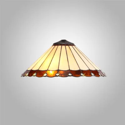 Ware Tiffany 40cm Shade Only Suitable For Pendant Ceiling Table Lamp, Amber Cream Crystal