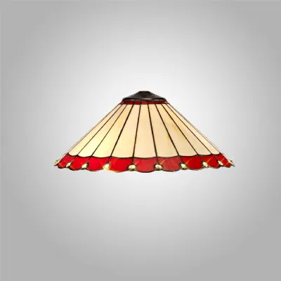 Ware Tiffany 40cm Shade Only Suitable For Pendant Ceiling Table Lamp, Red Cream Crystal