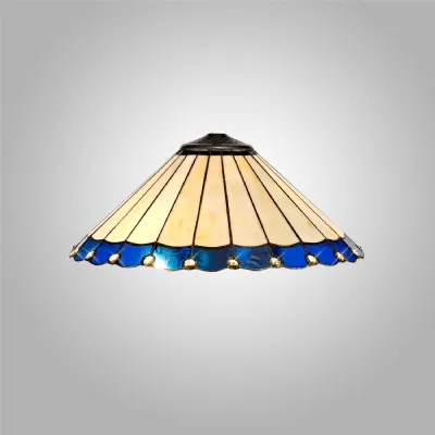 Ware Tiffany 40cm Shade Only Suitable For Pendant Ceiling Table Lamp, Blue Cream Crystal