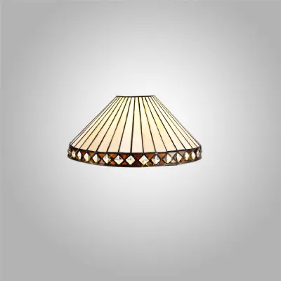 Rayleigh Tiffany 30cm Non electric Shade Suitable For Pendant Ceiling Table Lamp, Amber Cream Crystal. Suitable For E27 or B22 Pendants