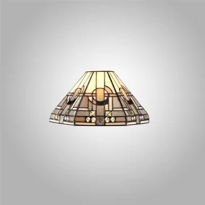 Knebworth, Tiffany 30cm Non electric Shade Suitable For Pendant Ceiling Table Lamp, White Grey Black Crystal. Suitable For E27 or B22 Pendants