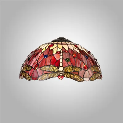 Hitchin Tiffany 40cm Shade Only Suitable For Pendant Ceiling Table Lamp, Purple Pink Crystal