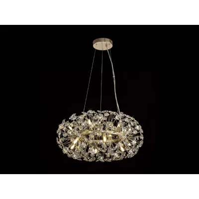 French Gold Clear Crystal 60cm Ring Pendant G9 Lamp Holder