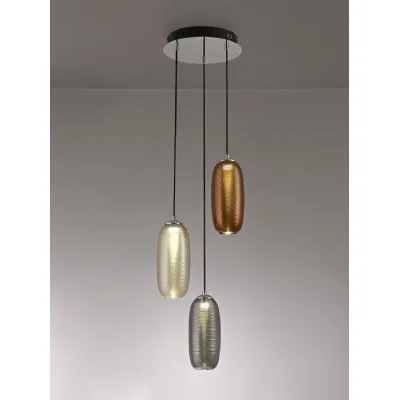 Soho Multiple Pendant, 3 x 6W LED, 4000K, 1620lm, Smoked, Copper And Champagne Black, 3yrs Warranty