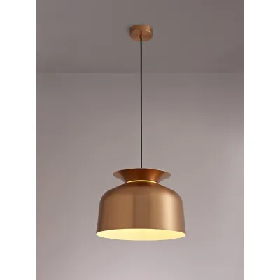 Burnham Single Pendant, 1 Light Adjustable E27, Copper