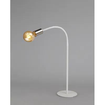 Andover Flexible Table Lamp, 1 Light E27 Satin White Satin Nickel