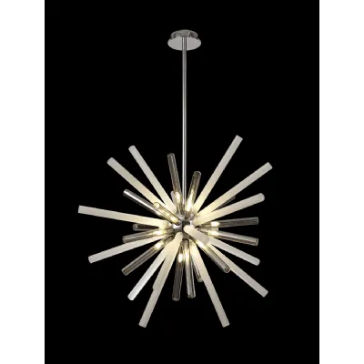 St James Pendant 16 Light G9, Smoked And Frosted Polished Chrome