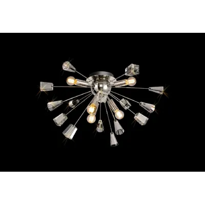 *Lingfield Ceiling Sputnik , 6 Light E14, Polished Nickel Crystal
