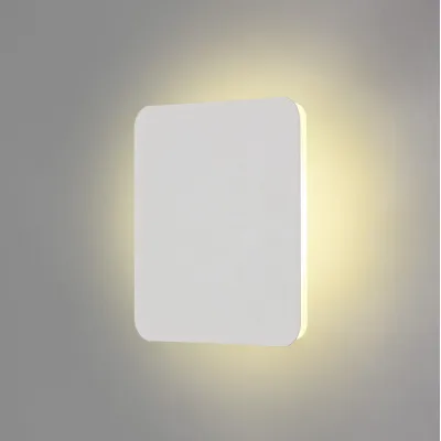 Edgware Magnetic Base Wall Lamp, 12W LED 3000K 498lm, 20 19cm Square Centre, Sand White Acrylic Frosted Diffuser