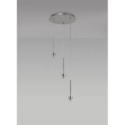 Abingdon Polished Chrome 3 Light G9 Universal 2m Round Pendant, Suitable For A Vast Selection Of Glass Shades