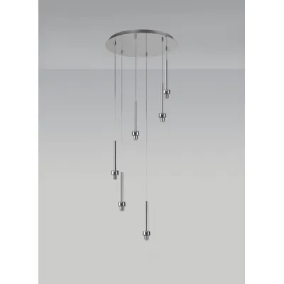 Abingdon Polished Chrome 6 Light G9 Universal 2.5m Round Multiple Pendant, Suitable For A Vast Selection Of Glass Shades