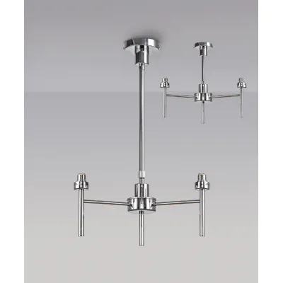 Abingdon Polished Chrome 3 Light G9 Universal Telescopic Semi Flush, Suitable For A Vast Selection Of Glass Shades