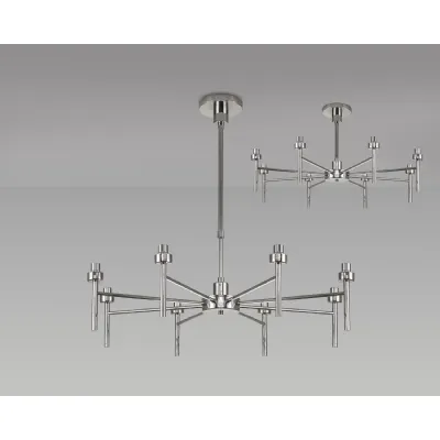 Abingdon Polished Chrome 8 Light G9 Universal Telescopic Semi Flush, Suitable For A Vast Selection Of Glass Shades