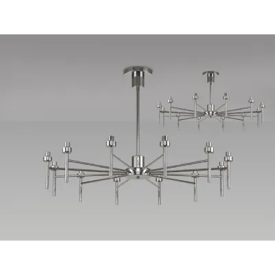 Abingdon Polished Chrome 12 Light G9 Universal Telescopic Semi Flush, Suitable For A Vast Selection Of Glass Shades