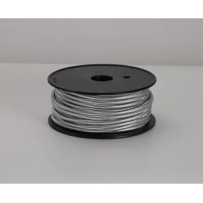 Knightsbridge 25m Roll Silver Braided 2 Core 0.75mm Cable VDE Approved