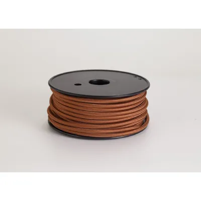 Knightsbridge 25m Roll Dark Brown Braided 2 Core 0.75mm Cable VDE Approved