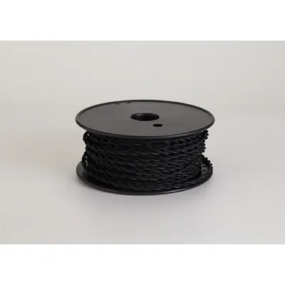 Knightsbridge 25m Roll Black Braided Twisted 2 Core 0.75mm Cable VDE Approved