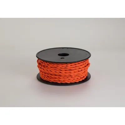 Knightsbridge 25m Roll Orange Braided Twisted 2 Core 0.75mm Cable VDE Approved
