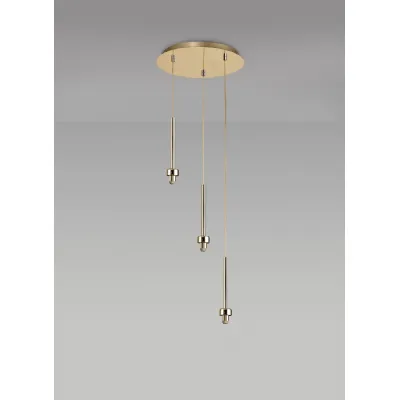 Abingdon French Gold 3 Light G9 Universal 2m Round Pendant, Suitable For A Vast Selection Of Glass Shades