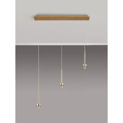 Abingdon French Gold 3 Light G9 Universal 2m Linear Pendant, Suitable For A Vast Selection Of Glass Shades