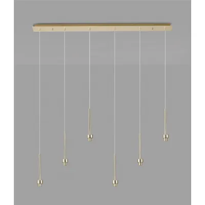 Abingdon French Gold 6 Light G9 Universal 2m Linear Pendant, Suitable For A Vast Selection Of Glass Shades