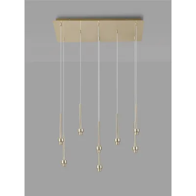 Abingdon French Gold 8 Light G9 Universal 2m Rectangle Multiple Pendant, Suitable For A Vast Selection Of Glass Shades
