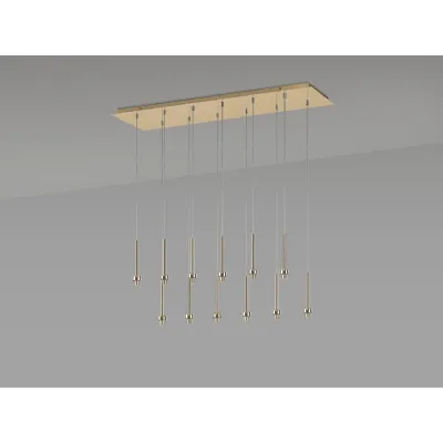 Abingdon French Gold 12 Light G9 Universal 2m Linear Pendant, Suitable For A Vast Selection Of Glass Shades