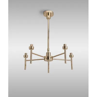 Abingdon French Gold 5 Light G9 Universal Telescopic Semi Flush, Suitable For A Vast Selection Of Glass Shades