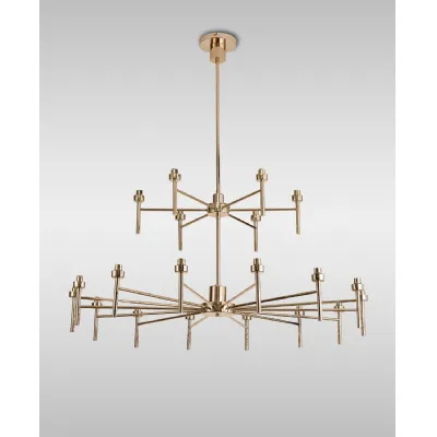 Abingdon French Gold 20 Light G9 Universal 2 Tier Light, Suitable For A Vast Selection Of Glass Shades