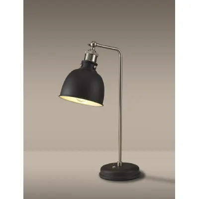 Savoy Adjustable Table Lamp, 1 x E27, Graphite Satin Nickel Silver