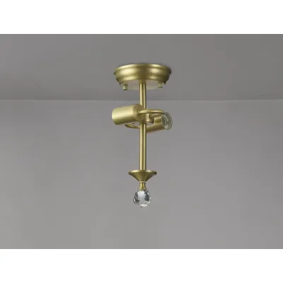 Billericay Semi Flush Ceiling Fitting, 2 x E27, Satin Gold
