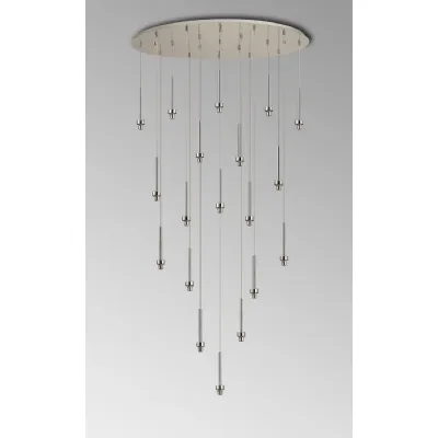 Abingdon Polished Chrome 19 Light G9 Universal 2m Oval Multiple Pendant, Suitable For A Vast Selection Of Glass Shades