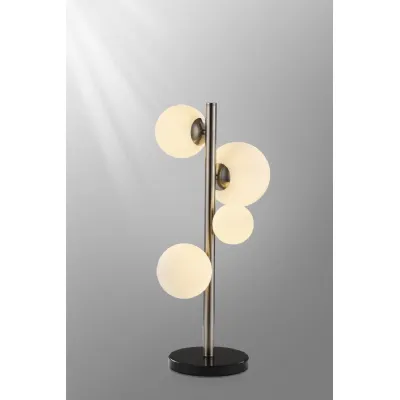 Tenterden Table Lamp, 4 x G9, Satin Nickel, Opal Glass