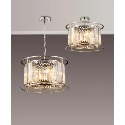 Polished Nickel Clear Convertible Semi Ceiling Pendant Light