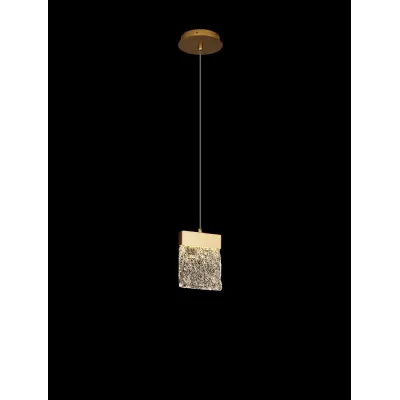 Enfield Small Pendant 2m, 1 x 4.5W LED, 3000K, 160lm, Painted Brushed Gold, 3yrs Warranty