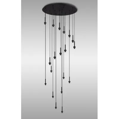 Abingdon Satin Black 19 Light G9 Universal 3.5m Round Multiple Pendant, Suitable For A Vast Selection Of Glass Shades