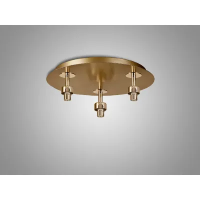 Abingdon French Gold Round 3 Light G9 Universal 35cm Flush Light, Suitable For A Vast Selection Of Glass Shades