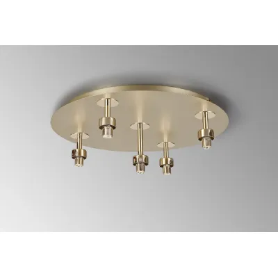 Abingdon French Gold Round 5 Light G9 Universal Flush Light, Suitable For A Vast Selection Of Glass Shades