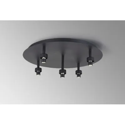 Abingdon Satin Black Round 5 Light G9 Universal Flush Light, Suitable For A Vast Selection Of Glass Shades