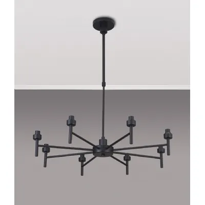 Abingdon Satin Black 8 Light G9 Universal Telescopic Light, Suitable For A Vast Selection Of Glass Shades
