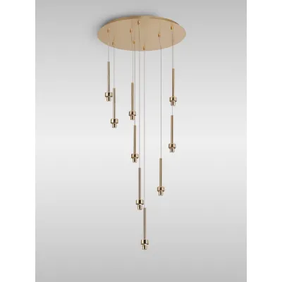 Abingdon French Gold 9 Light G9 Universal 2.5m Round Multiple Pendant, Suitable For A Vast Selection Of Glass Shades