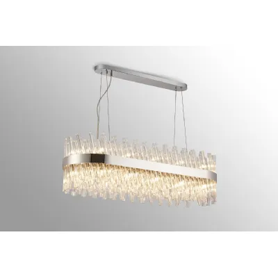 Brighton 1m 24 Light G9, Pendant Oblong, Polished Nickel Clear Item Weight: 22.65kg