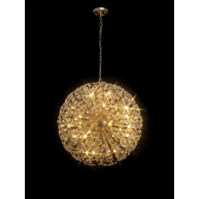 Camden Pendant 80cm Sphere 24 Light G9 French Gold Crystal, Item Weight: 19.7kg