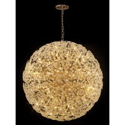 French Gold Clear Crystal 84 Light G9 1.5m Sphere Pendant