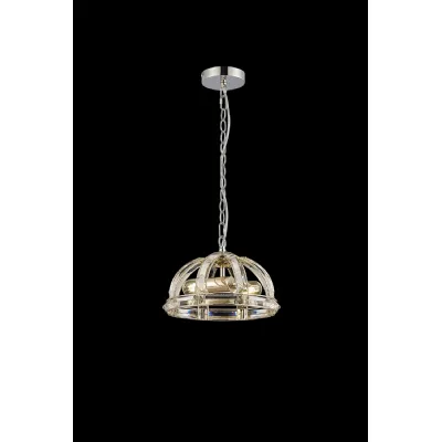 Woolwich Small Dome Pendant, 2 Light E27, Polished Nickel