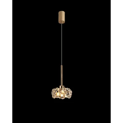 Camden 1 Light G9 2m Single Pendant With French Gold And Crystal Shade