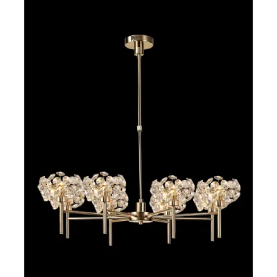 Camden 8 Light G9 Telescopic Light With French Gold And Crystal Shade